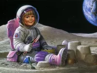 Puzzle Girl on Moon