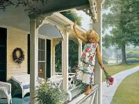 Jigsaw Puzzle The girl on the porch