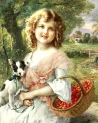Jigsaw Puzzle Girl with basket