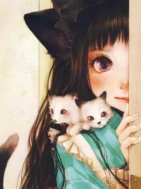 Пазл Девочка с котятами