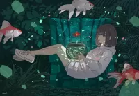 Jigsaw Puzzle The girl and the aquarium