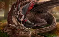 Rompecabezas Girl and dragon