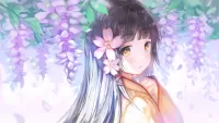 Jigsaw Puzzle Girl and Wisteria