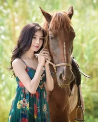 Quebra-cabeça Girl and horse