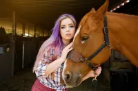 パズル Girl and horse
