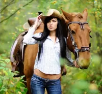 Rompecabezas Girl and horse