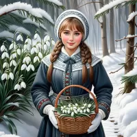 Slagalica Girl and lilies of the valley