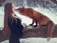 Quebra-cabeça The girl and the Fox