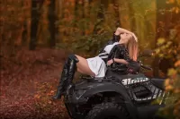 Jigsaw Puzzle Girl and motorcycle