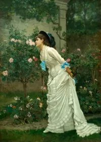 Rompecabezas Girl and roses