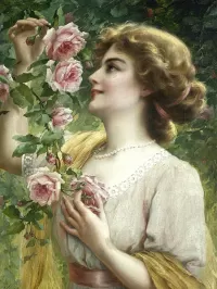パズル Girl and roses