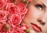 Jigsaw Puzzle Girl and roses