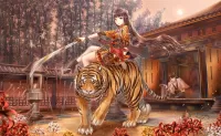 Rompecabezas Girl and tiger