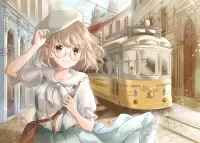 Jigsaw Puzzle Girl and tram