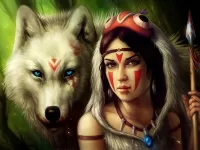 Jigsaw Puzzle Girl and wolf