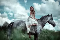Jigsaw Puzzle Girl on a horse