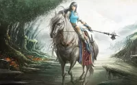 Quebra-cabeça Girl on a horse