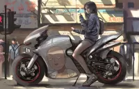Zagadka The girl on a motorcycle