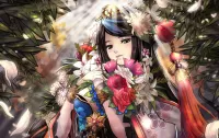 Puzzle Girl with a bouquet