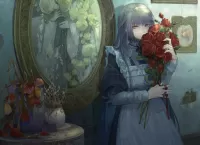 Puzzle Girl with a bouquet