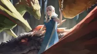 Пазл Девушка с драконами