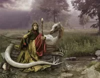 Пазл Девушка с драконом