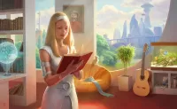 Jigsaw Puzzle Girl with a book