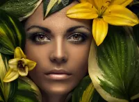 Quebra-cabeça Girl with lilies