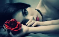 Zagadka Girl with a rose