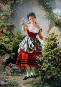 Quebra-cabeça Girl with a rose