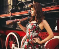 Quebra-cabeça Girl with a gun