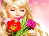 Jigsaw Puzzle Girl with flowers