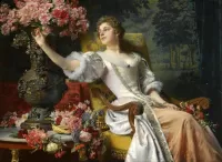 Слагалица Girl with flowers