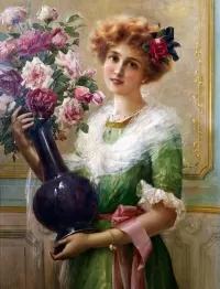 Rompecabezas Girl with a vase