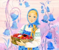 Пазл Девушка с ягодами