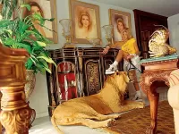 Пазл Девушка со львом