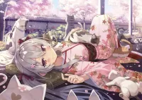 Zagadka Girl in kimono