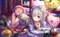 Bulmaca Girl in kimono