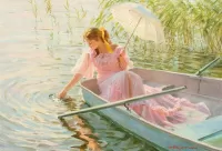 Rompecabezas The girl on the boat