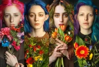 Jigsaw Puzzle Girls with flowers