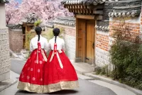 Rompecabezas girls in hanboks