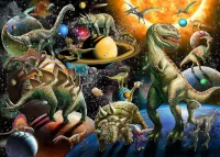 Puzzle Dinosaurs in space