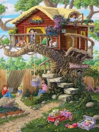 Jigsaw Puzzle House on the tree