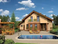 Jigsaw Puzzle House with pool