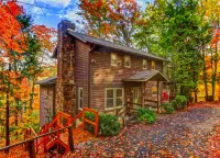 Jigsaw Puzzle House in the woods