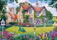 Jigsaw Puzzle House in the garden