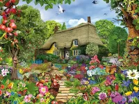 Quebra-cabeça House in garden