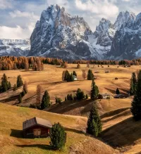 Jigsaw Puzzle Houses and mountains