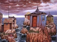 Jigsaw Puzzle Houses near the sea