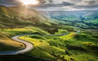 Jigsaw Puzzle Road in the valley